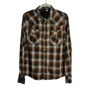 DIVIDED by H&M Western Plaid Snap Button Shirt Men’s Size Medium
